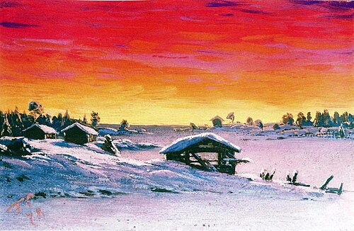 Talvinen auringonlasku, 1878, Fanny Churberg
