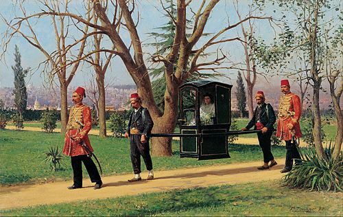 The Daughter of the English Ambassador Riding in a Palanquin, 1850, Fausto Zonaro