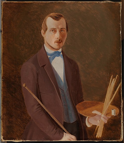 Självporträtt med palett, 1900, Ferdinand von Wright