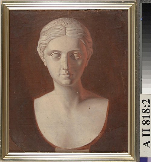 Kvinnohuvud, studie efter skulptur, , Ferdinand von Wright