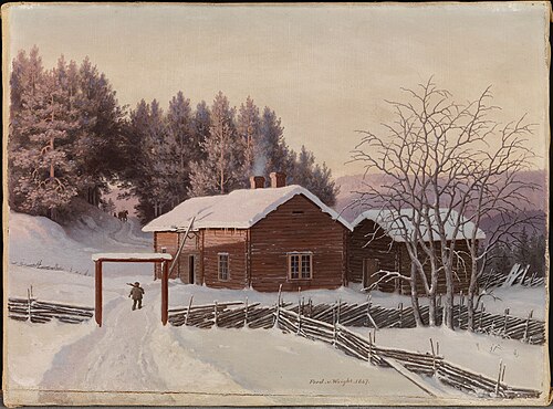 Winter Landscape at Sunset, 1867, Ferdinand von Wright