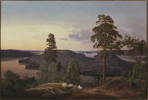 View from Haminalahti, 1853, Ferdinand von Wright