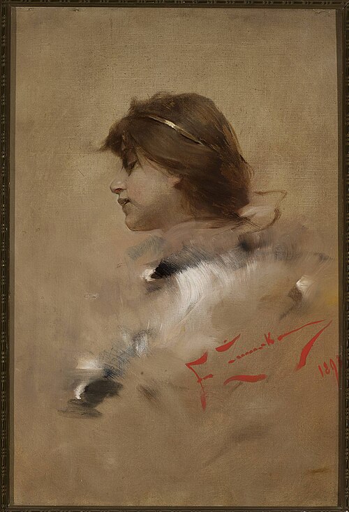 Head of a woman in profile, 1893, Franciszek Żmurko