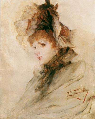 Lady in a hat, 1887, Franciszek Żmurko