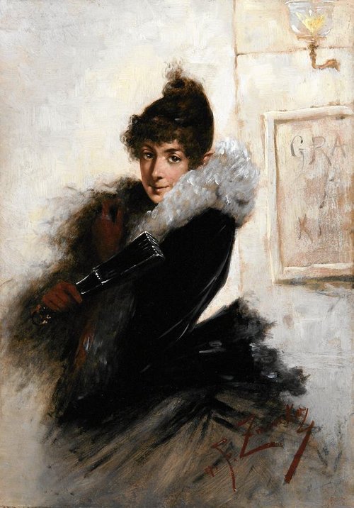 Kobieta z wachlarzem (Dama z wachlarzem), 1889, Franciszek Żmurko