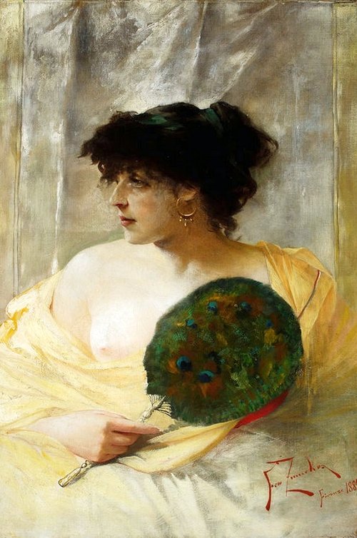 Woman with a Fan., 1884, Franciszek Żmurko