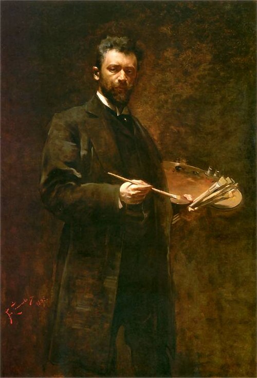 Self-portrait with a palette., 1895, Franciszek Żmurko