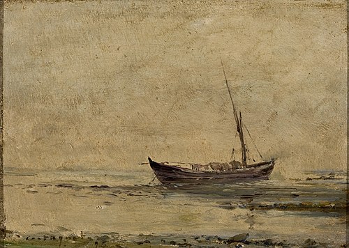 Marinha com barco, 1885, Giovanni Battista Castagneto