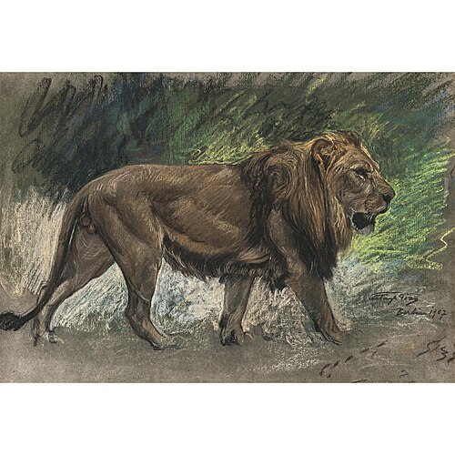 Schreitender Löwe, 1907, Géza Vastagh