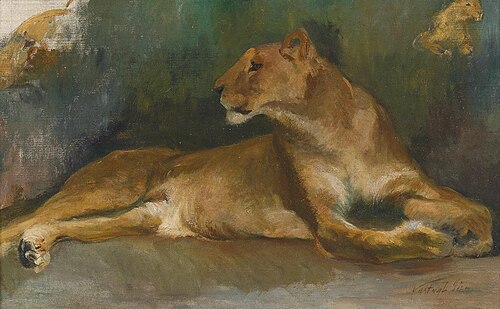 Ruhende Löwin, 1919, Géza Vastagh