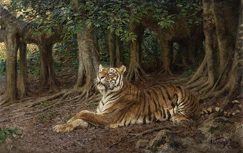 Reclining Tiger, , Géza Vastagh