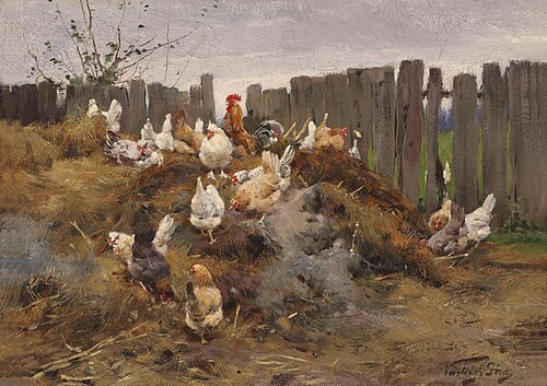 Hühnerhof, 1919, Géza Vastagh