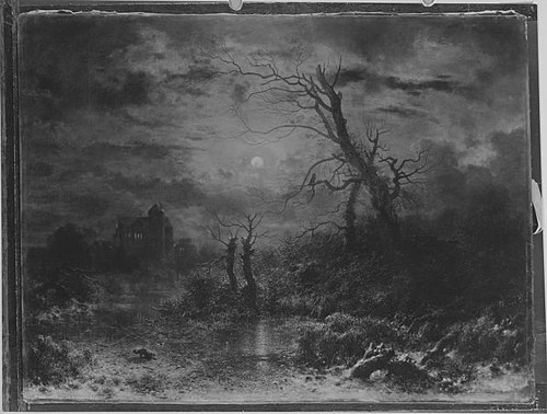 Winterlandschaft bei Nacht, 1863, Richard Zimmermann