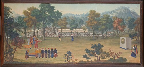 王致诚乾隆射箭图屏, , Jean-Denis Attiret