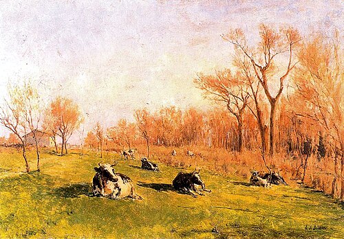 Vacas en las tapias del Pardo, 1912, Aureliano de Beruete