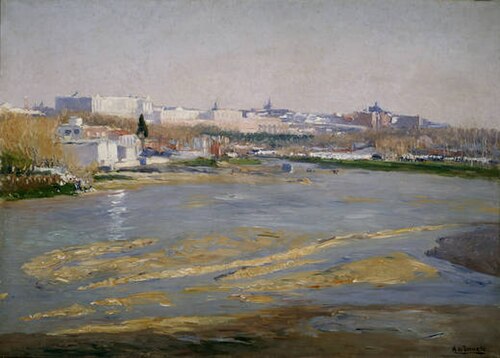 Vista de Madrid desde el lado de Poniente, en la ribera del Manzanares., 1909, Aureliano de Beruete
