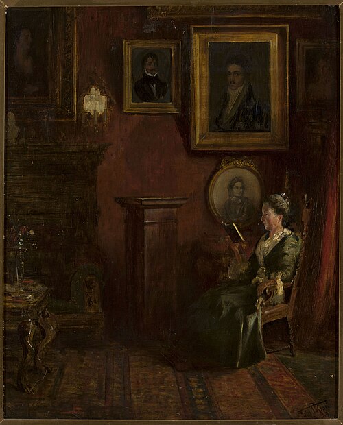 Portrait of a woman in an armchair, 1889, Felix Possart