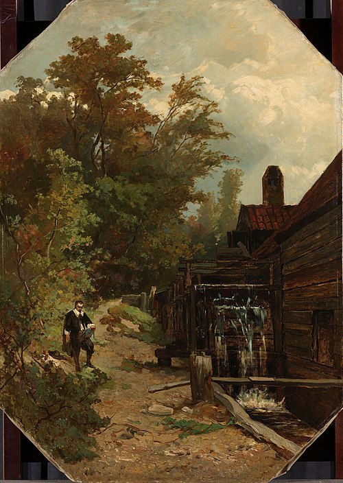 Jacob van Ruisdael Sketching a Watermill, 1864, Gerard Bilders