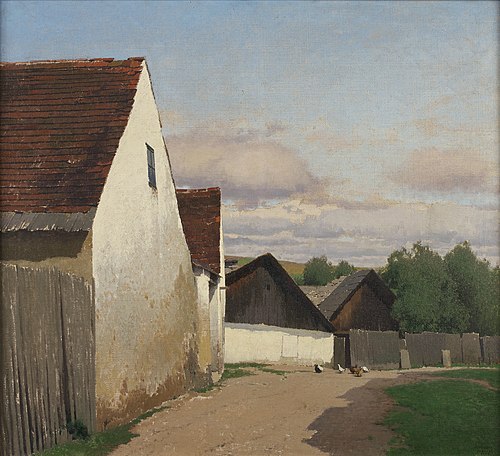 Alte Häuser in Gaudenzdorf, 1907, Ferdinand Brunner