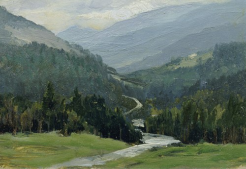 Erzgebirge (aus der Mappe „16 Ansichten tschechischer Landschaften 'Česka Krajiná'“), 1902, Ferdinand Engelmüller