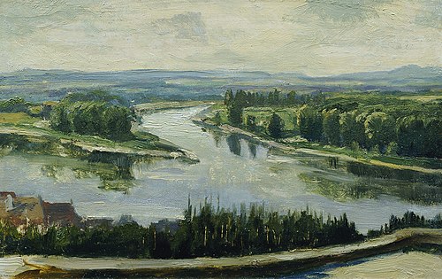 Zusammenfluss von Moldau und Elbe, 1902, Ferdinand Engelmüller