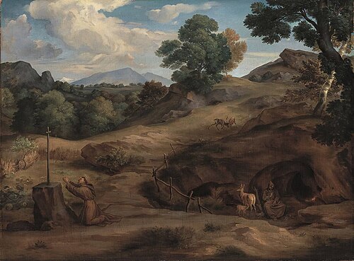 Südliche Landschaft mit Einsiedlern, 1840, Ferdinand Olivier