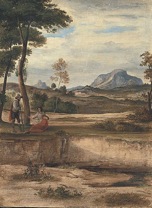 Campagnalandschaft mit dem Soracte, 1827, Ferdinand Olivier
