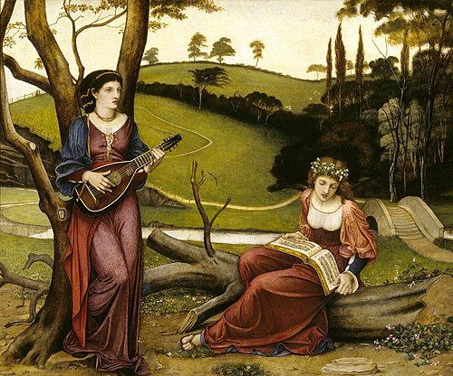 The Gentle Music of a Bygone Day, 1873, John Roddam Spencer Stanhope