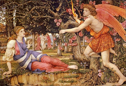 Love and the Maiden, 1877, John Roddam Spencer Stanhope