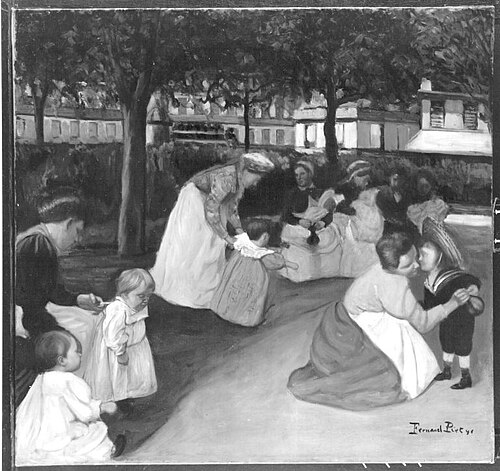 Au Square Montholon, Parc Monceau, 1891, Fernand Piet