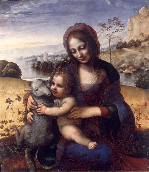 Vierge à l'Enfant avec l'agneau, 1550, Hernando de los Llanos
