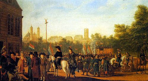Die Errichtung eines Freiheitsbaumes auf dem Kölner Neumarkt am 9. Oktober 1794, 1794, François Rousseau