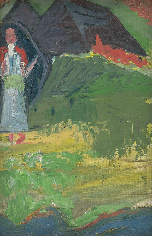 Girl in front of a Shepherd's Hut, 1925, Arnold Peter Weisz-Kubínčan