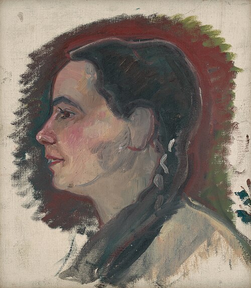 Portrait of a Young Woman with a Braid, 1925, Arnold Peter Weisz-Kubínčan