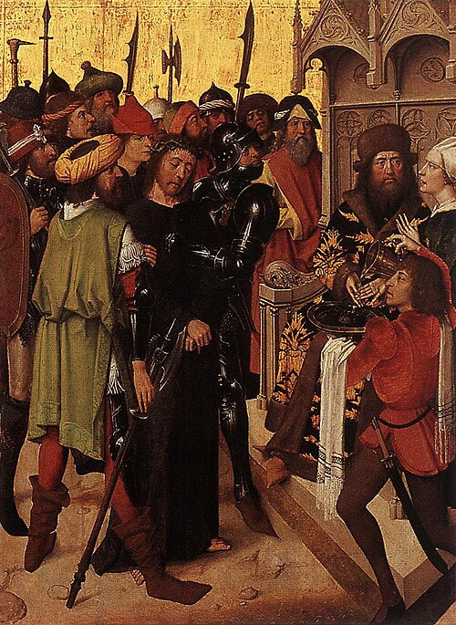 Lyversberg Passion: Christ before Pilate, 1450, Maître de la Passion de Lyversberg