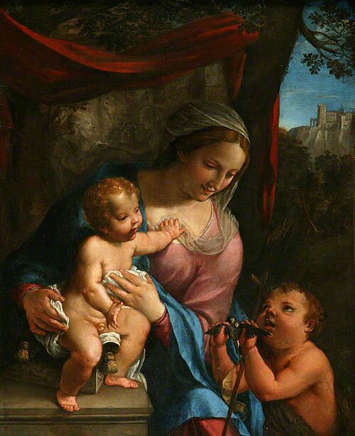Madonna and Child with the Infant Baptist, 1626, Angelo Caroselli