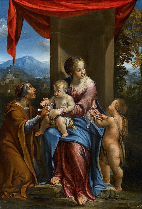 The Virgin and Child with Saints Elizabeth and the Infant John the Baptist, 1618, Angelo Caroselli