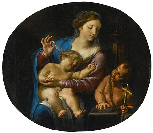 Madonna and Child with the infant Saint John the Baptist, 1650, Angelo Caroselli