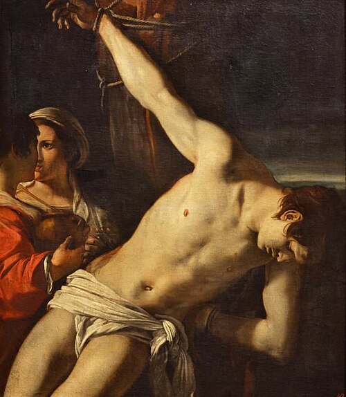 St Sebastian tended by Irene, 1650, Angelo Caroselli