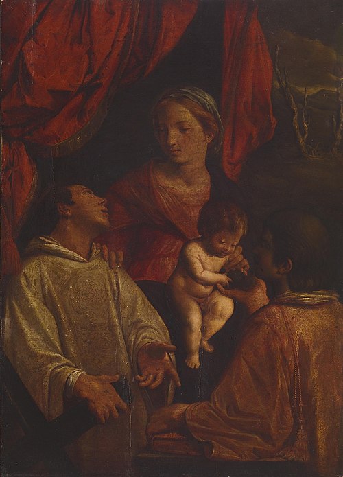 Madonna and Child with St. Lawrence and St. Stephen, 1620, Angelo Caroselli