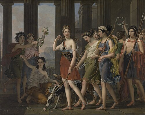 La Belle Anthia marchant à la tête de ses compagnes au temple de Diane à Ephèse, 1820, Joseph Paelinck