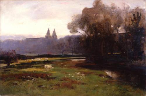 Old Aberdeen from the South-West, 1887, James Coutts Michie