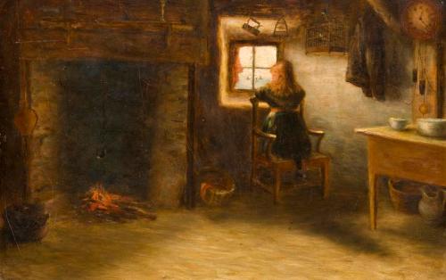 Girl in a Cottage Interior, 1877, James Coutts Michie