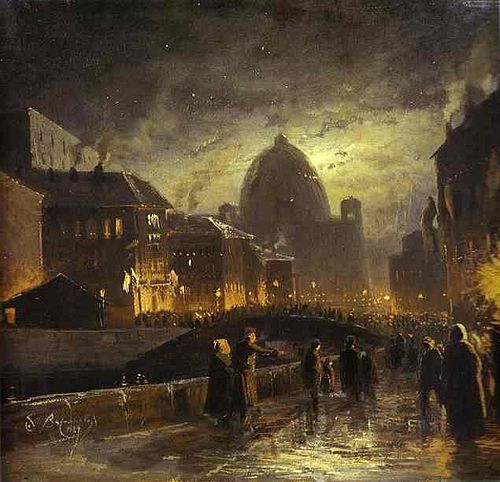 Illumination in St. Petersburg., 1869, Fiodor Vassiliev