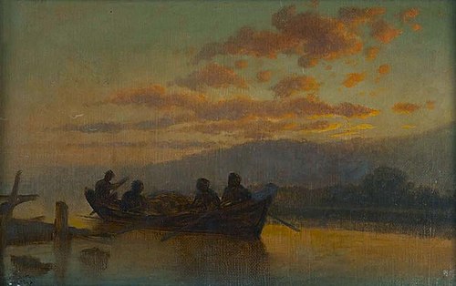 Sunset on the Volga, 1870, Fiodor Vassiliev