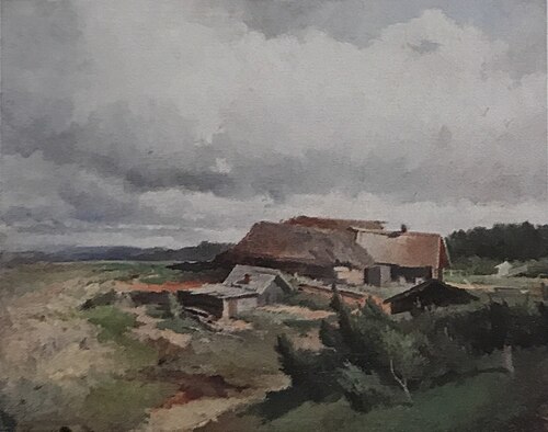 Peasant yard by a brook, , Fiodor Vassiliev