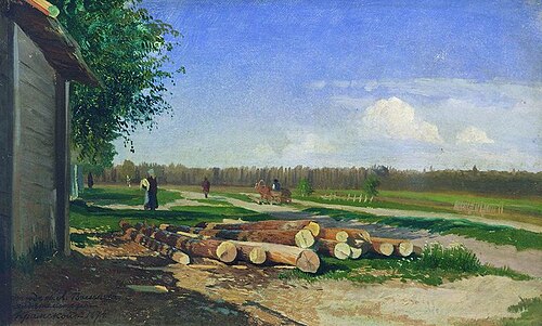 Logs by the road, , Fiodor Vassiliev