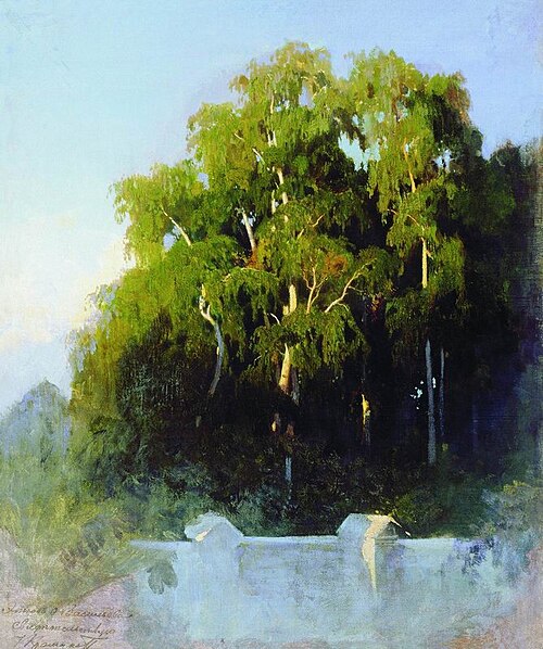 Birch grove in the evening, , Fiodor Vassiliev