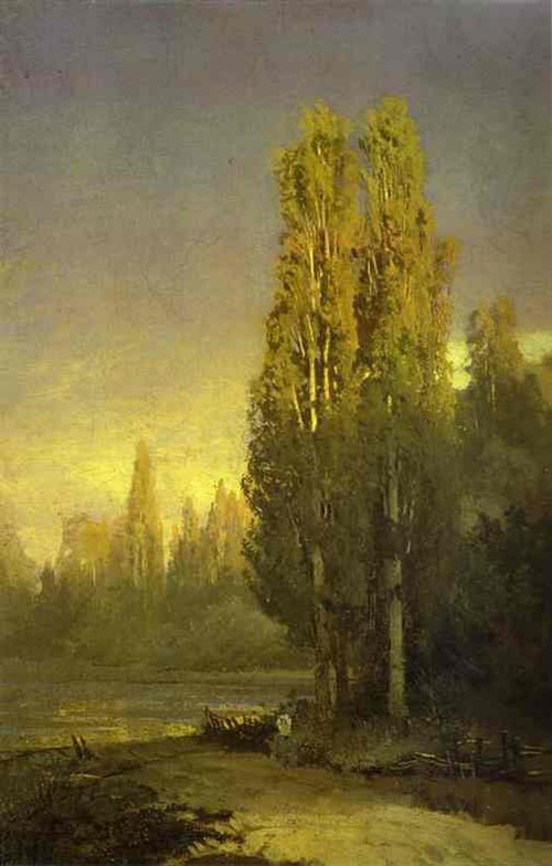 Poplars lit by the sun, , Fiodor Vassiliev