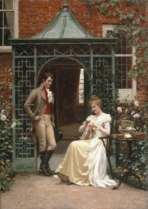 On the Threshold, 1900, Edmund Leighton